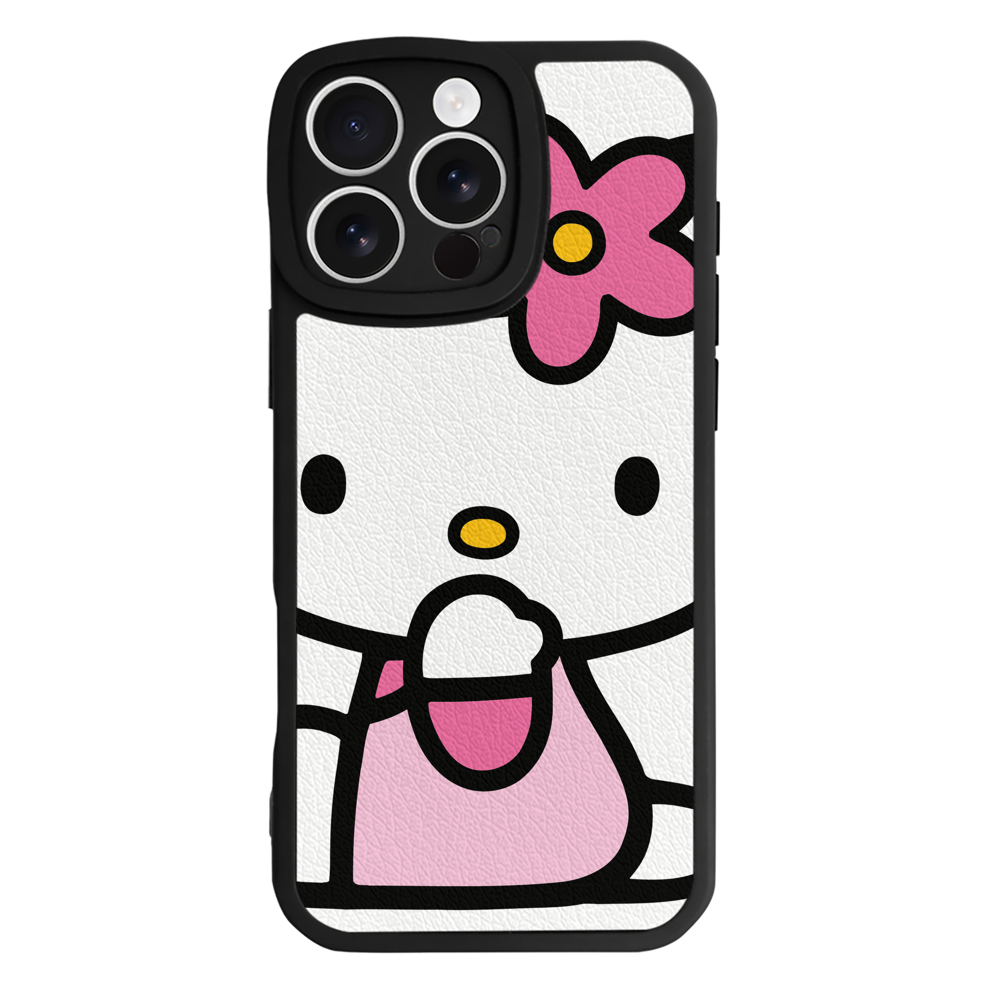 （画像用） Hello Kitty ハローキティ 【iPhone 16シリーズ対応】シリコンスマホケース（レザー調） 材質：シリコン
